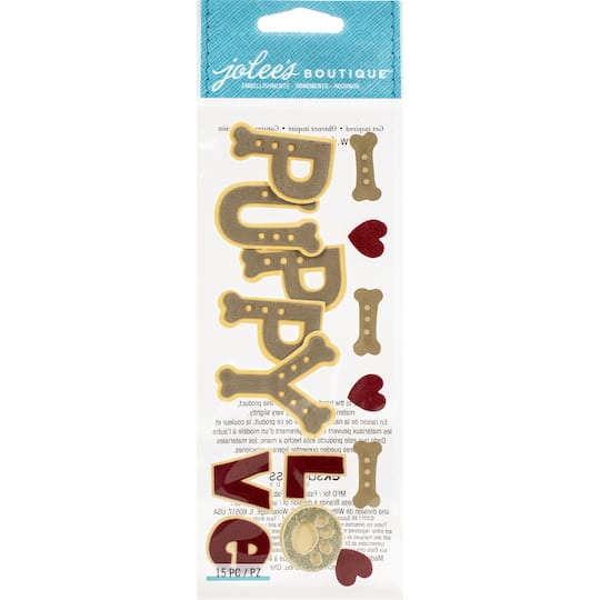 Jolee&#x27;s Boutique Title Waves Dimensional Stickers-Puppy Love